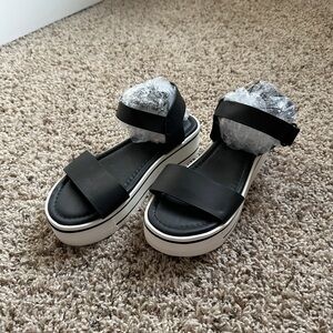 MIA Espadrille Platform Sandals Black & White Women’s Size 6.5 NWOT